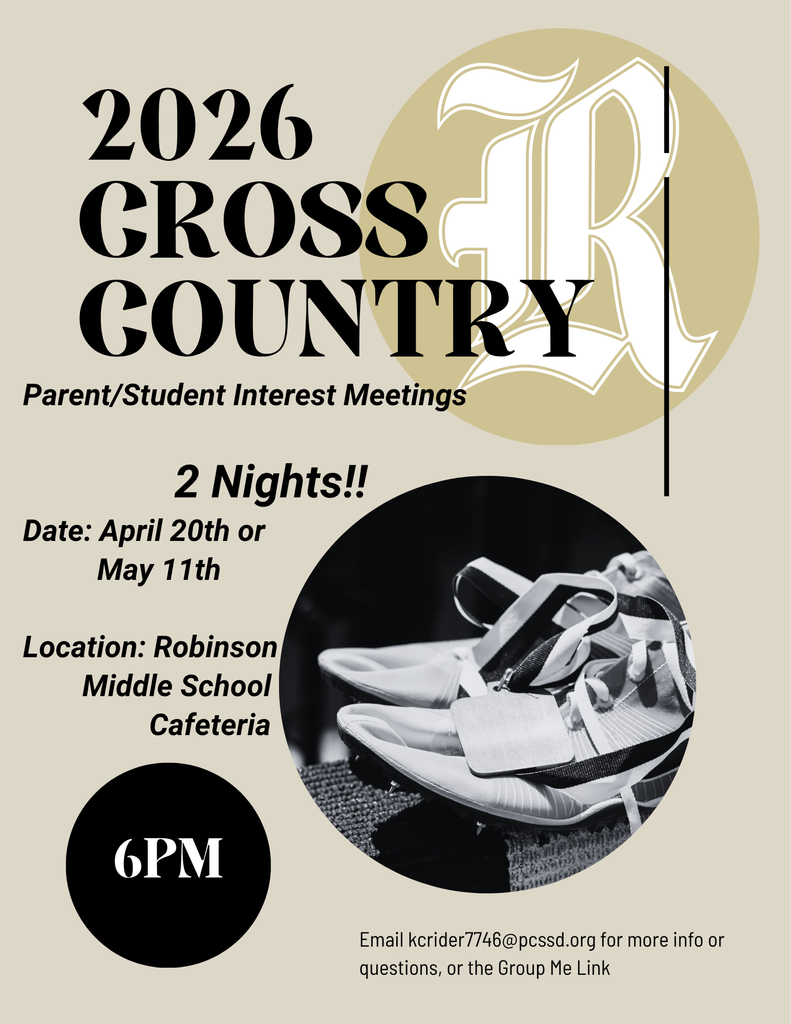2026 Cross Country Interest Meeting Flyer Two dates :  April 20th or May 11th RMS Cafeteria at 6PM 