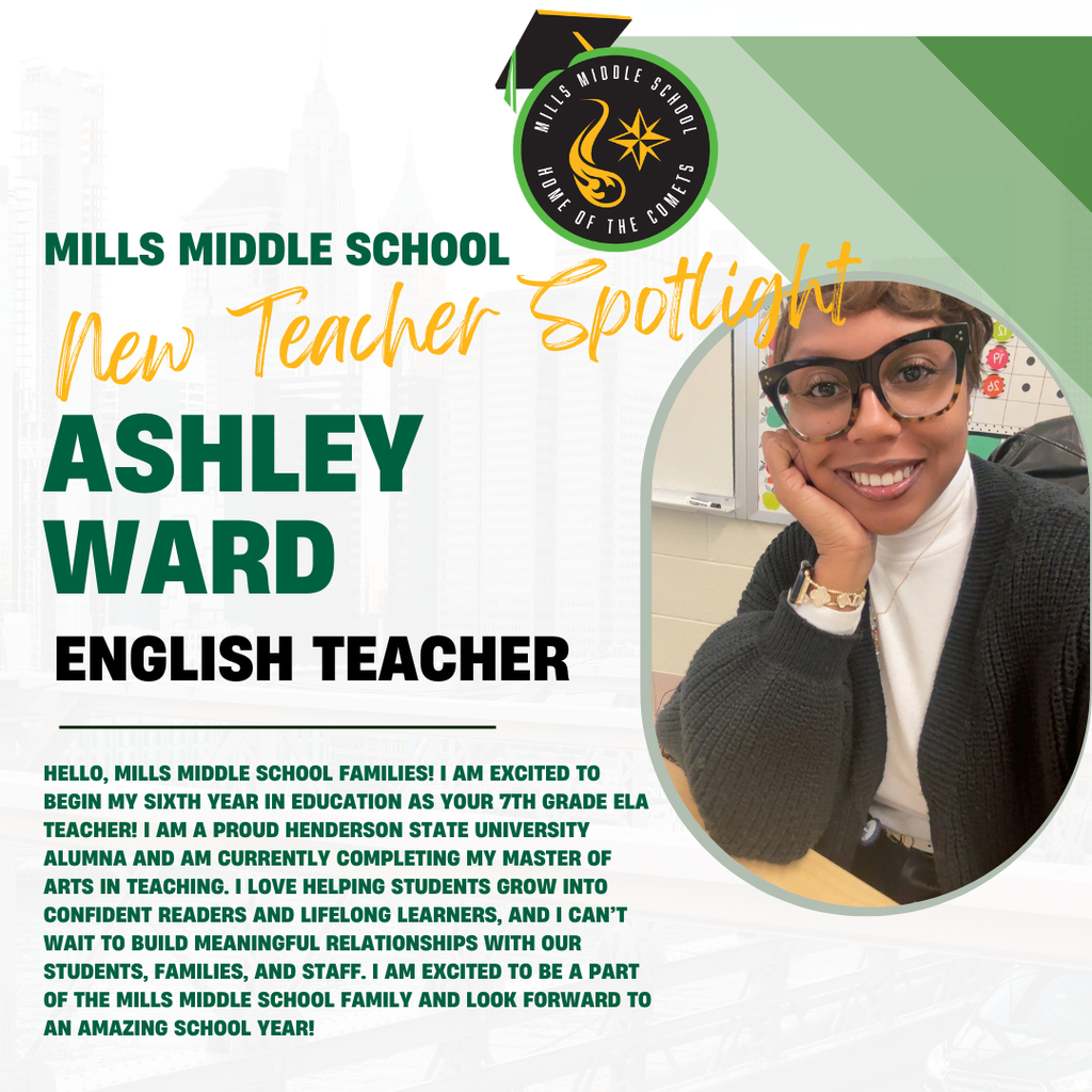 MMS New Teacher Spotlight Pic, Ashley Ward - English Teacher
