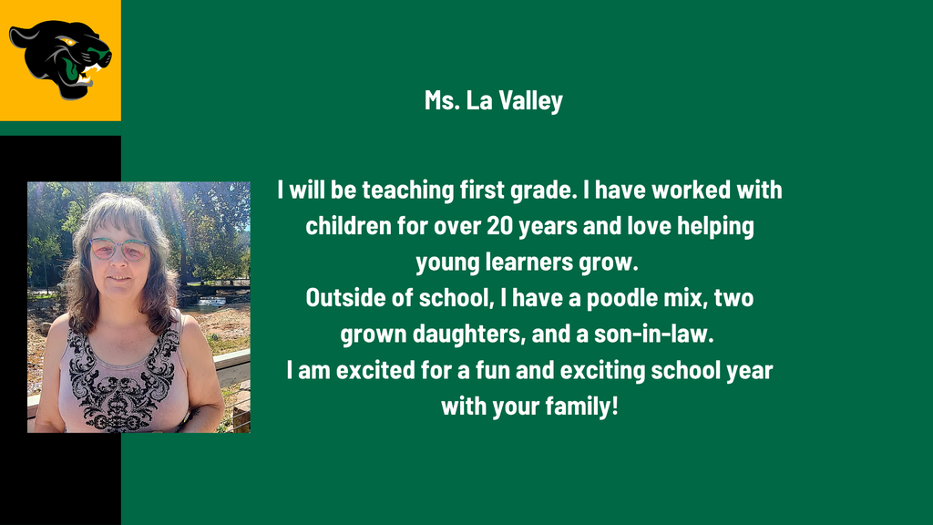 Welcome Ms. LaValley!