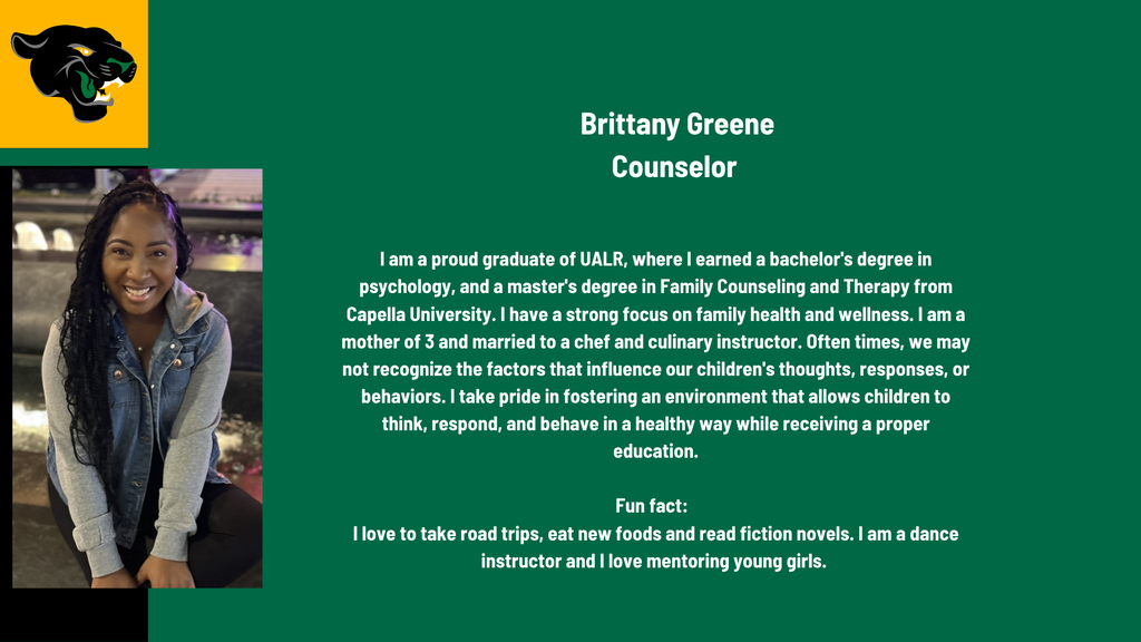 Mrs. Greene for our counselor! 