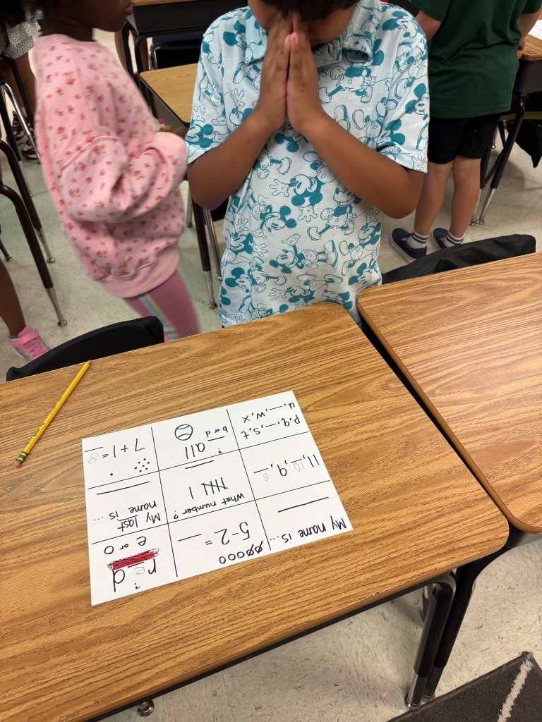 multiple school problems on a page with a pencil on a desk and a student thinking about what to do.