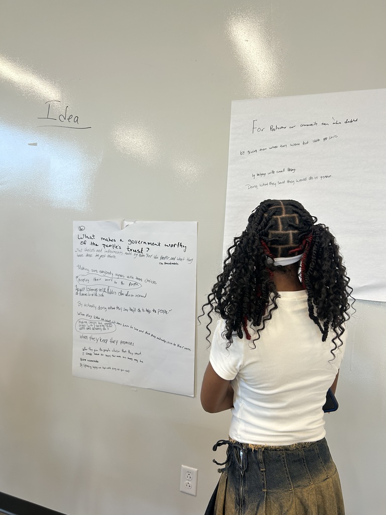 Student looking at charts