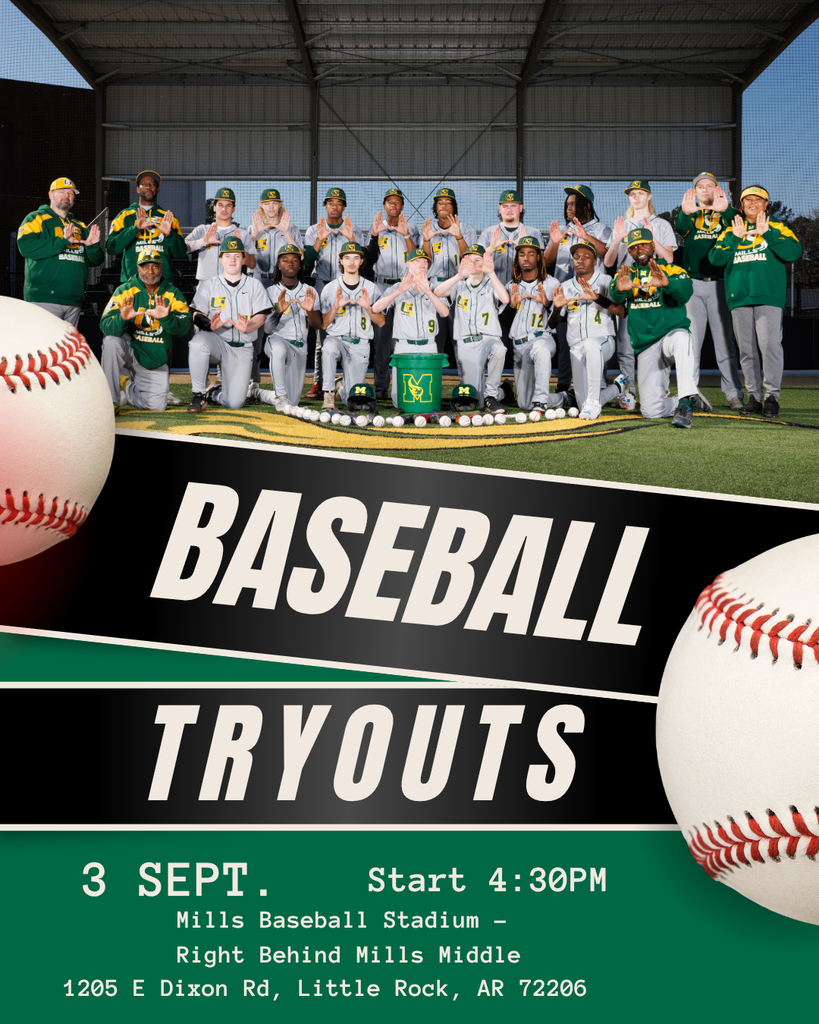 Baseball tryouts flyer - September 3 at 4:30 p.m.