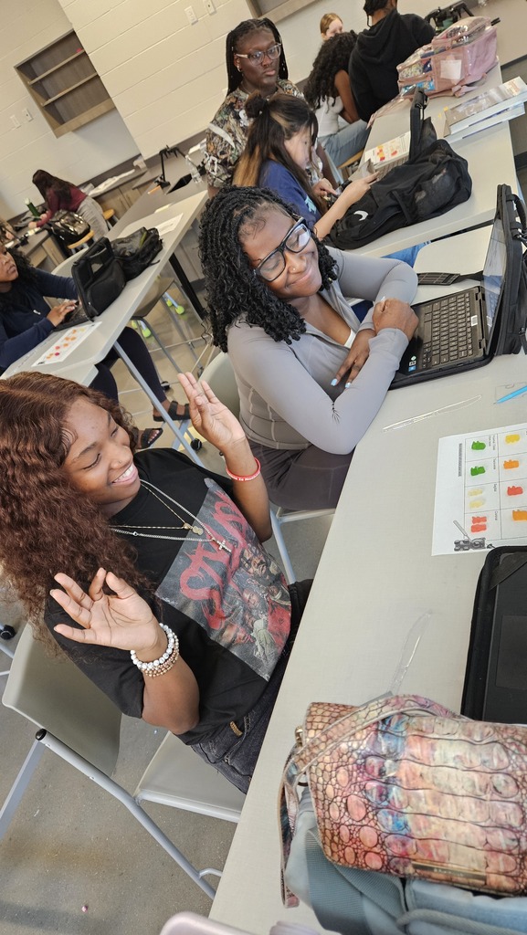 Students doing science lab with gummy bears