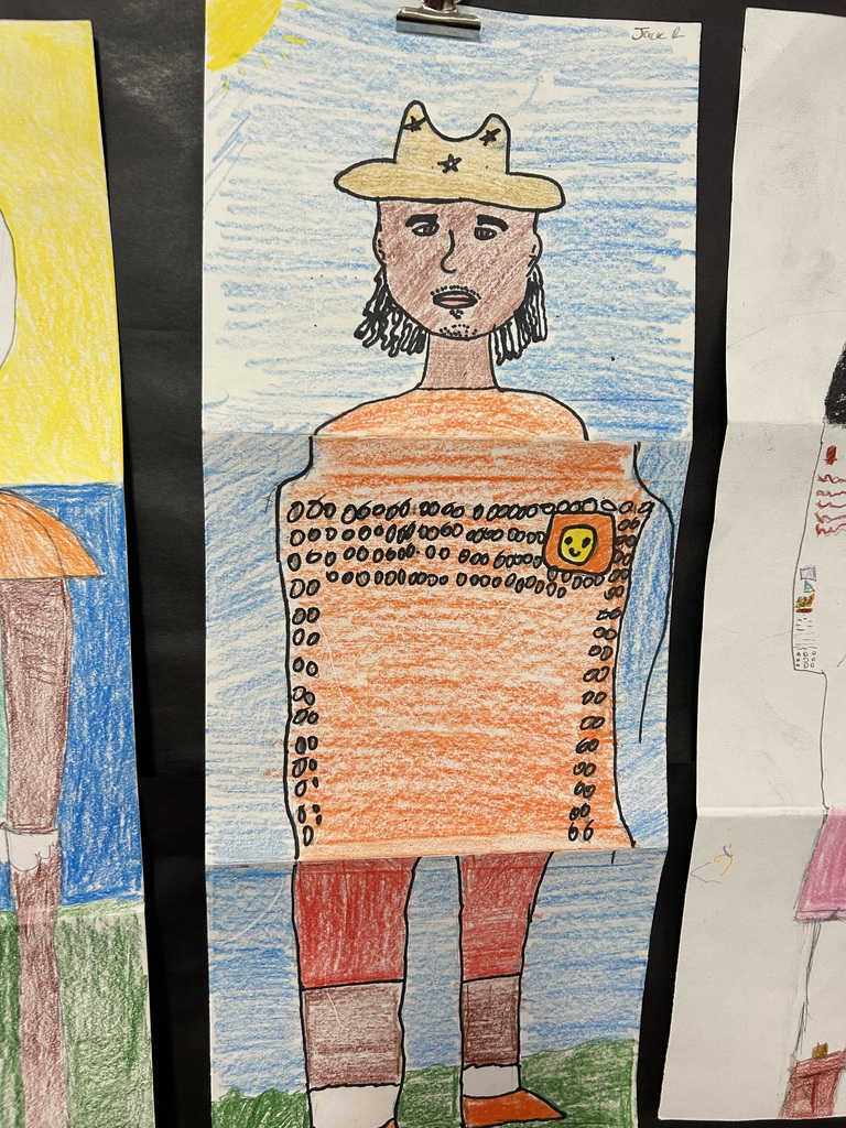 art with head with a hat on his head