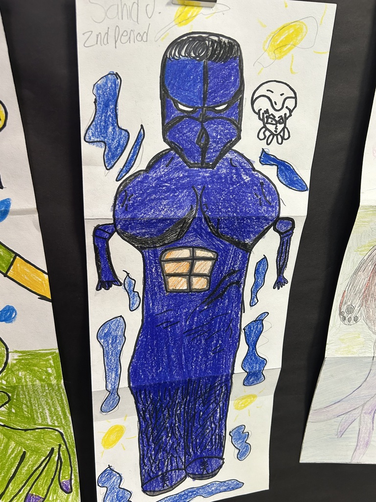 art with super hero head