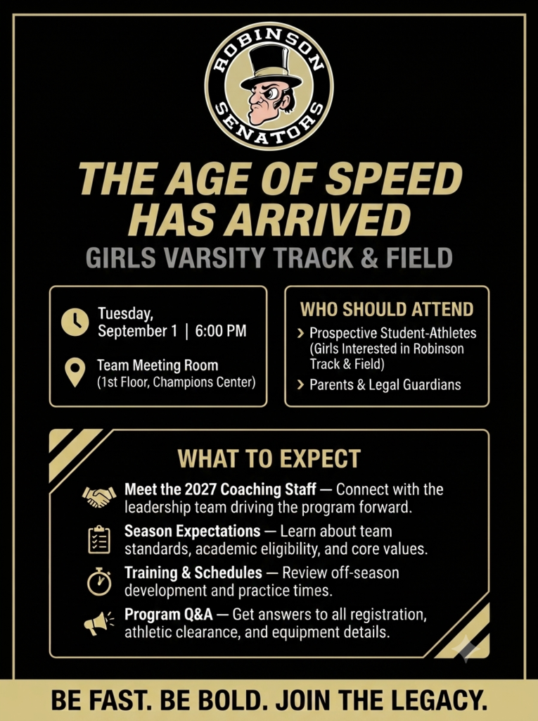 Be Fast. Be Bold. Join The Legacy. Girls Varsity Track & Field