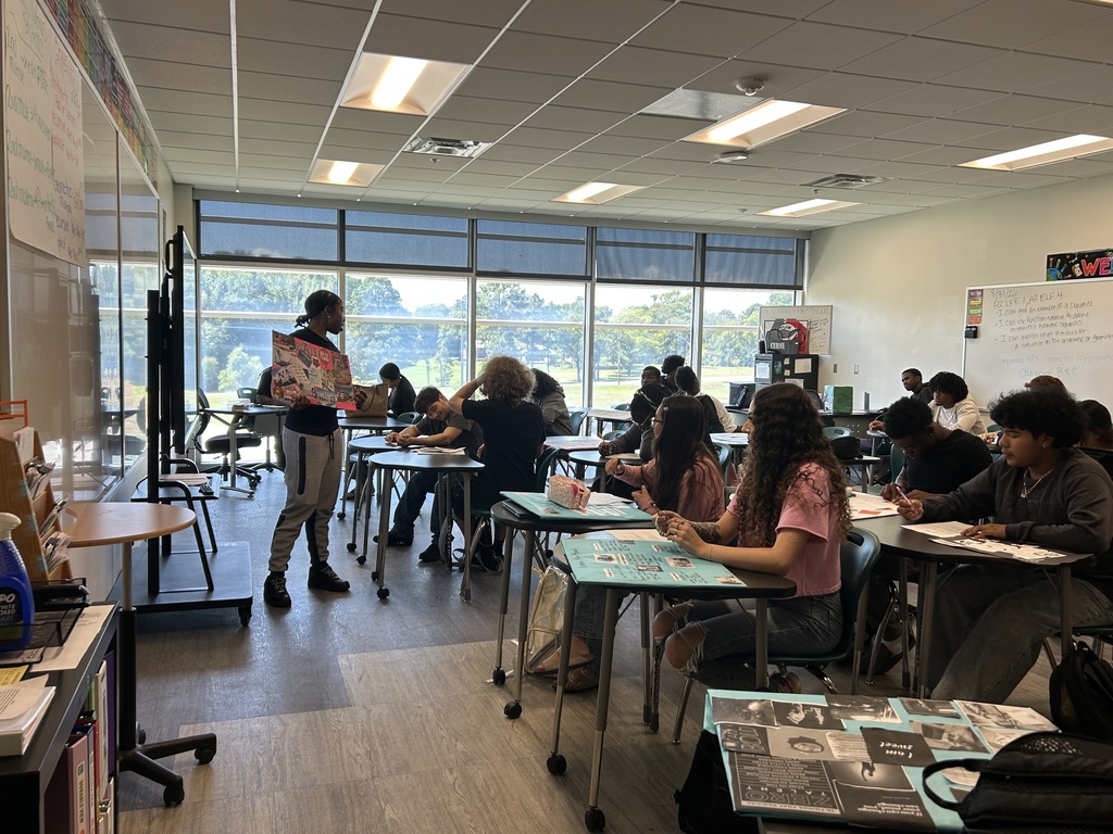 Students in Mr. Curne's quantitative literacy class were working on their presentations