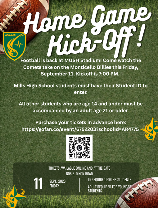 Flyer for first home football game