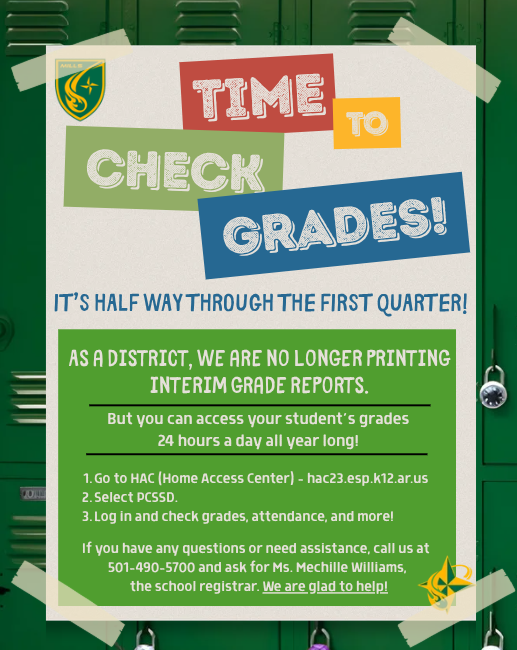 Flyer to let parents know how to get to grade updates in HAC