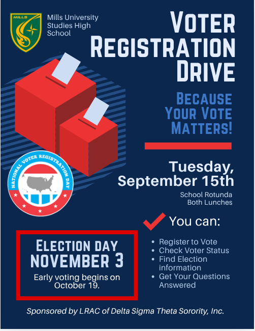 Flyer for voter registration drive