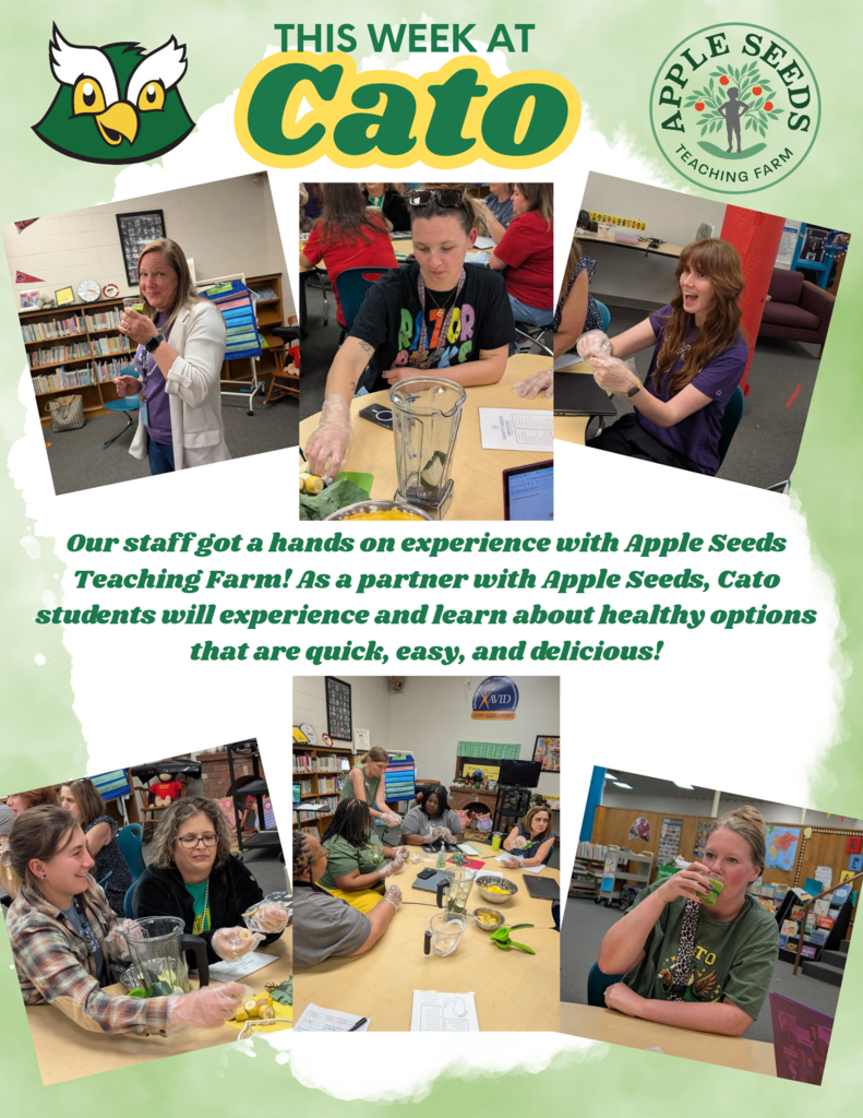 Cato staff had the opportunity to make a healthy smoothie using a recipe that was created for first grade students.