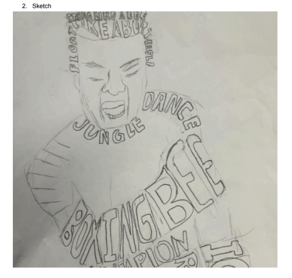 Student sketch of the famous photo