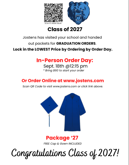 Cap & Gown Orders Class of 2027