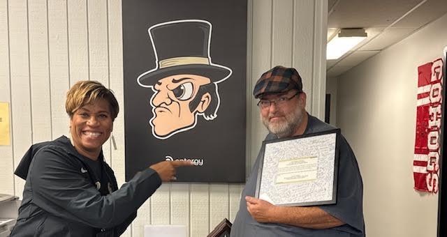 Celebrating Mr. Roll during his last day at Robinson! Once a Senator, Always a Senator.