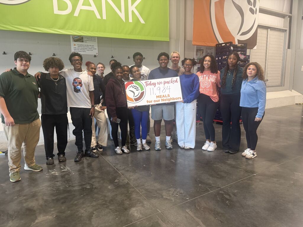 Students at Arkansas Food Bank