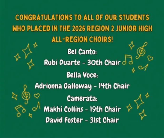 Flyer for choir all-region winners