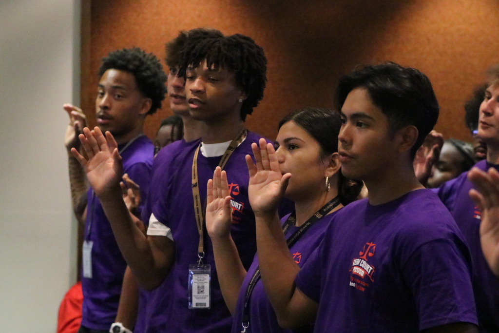 Students taking a pledge