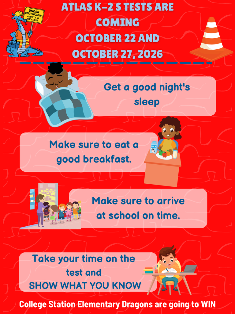 K-2 TESTING Oct. 22 and Oct. 27
