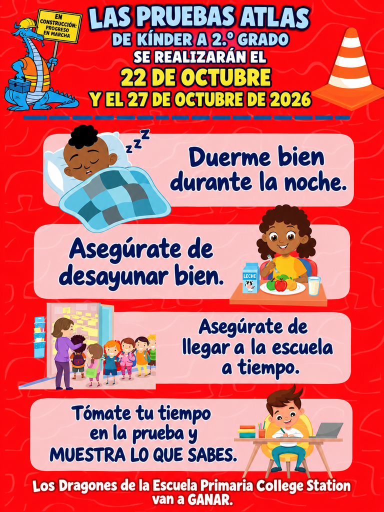 K-2 TESTING Oct 22 and Oct 27