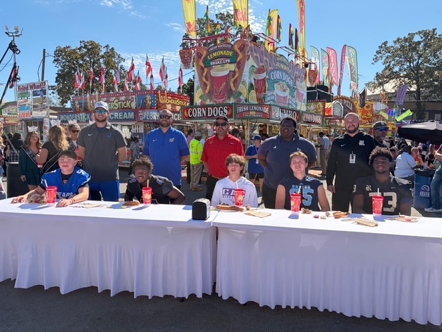 RHS Football player Brandon Ellis wins 1st place in the Arkansas State Fair Corn Dog Eating Competition!