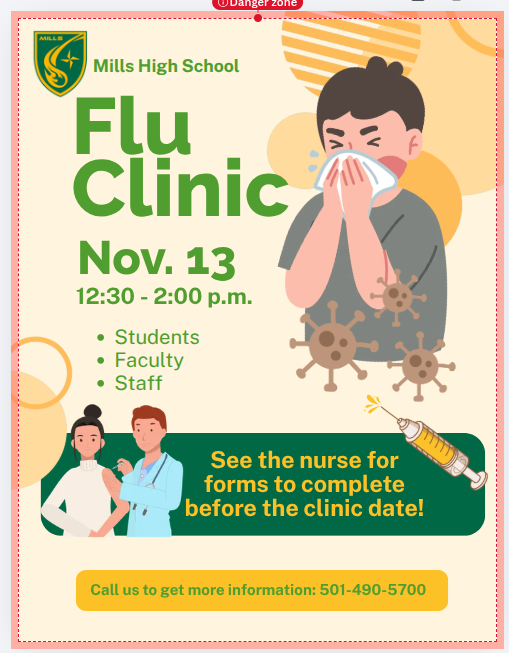 Flyer for Flu Clinic - English