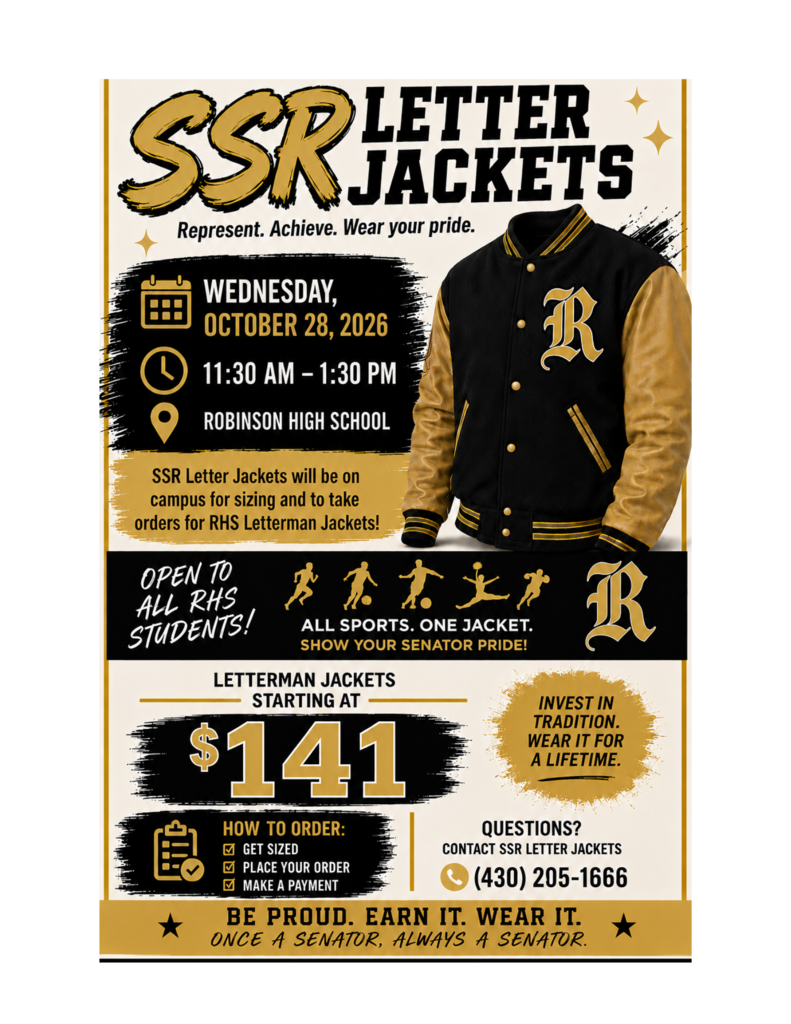 Robinson Senators Letterman Jackets on sale 10/28/26