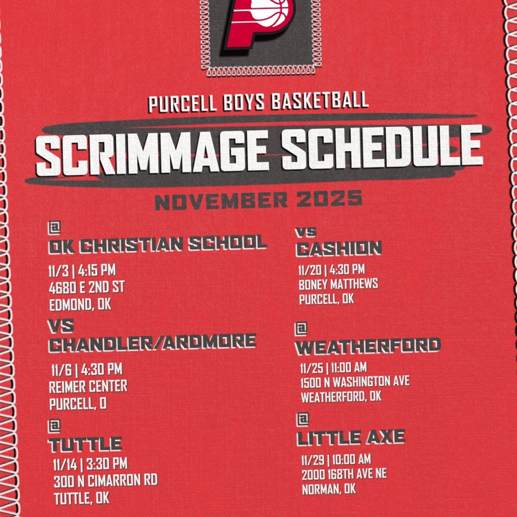 NOV 2025 Boys Basketball Scrimmage Schedule