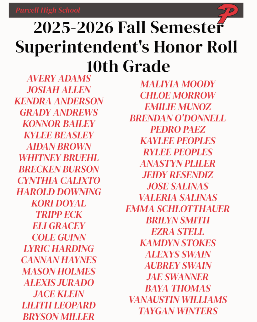 sophomore superintendent honor roll