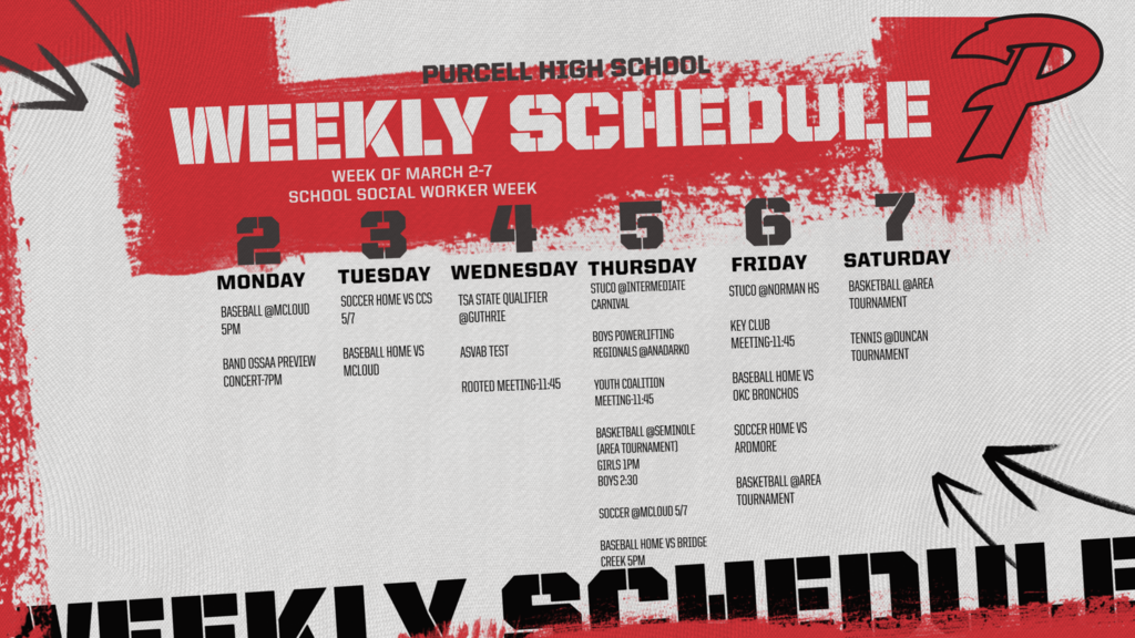 weekly schedule