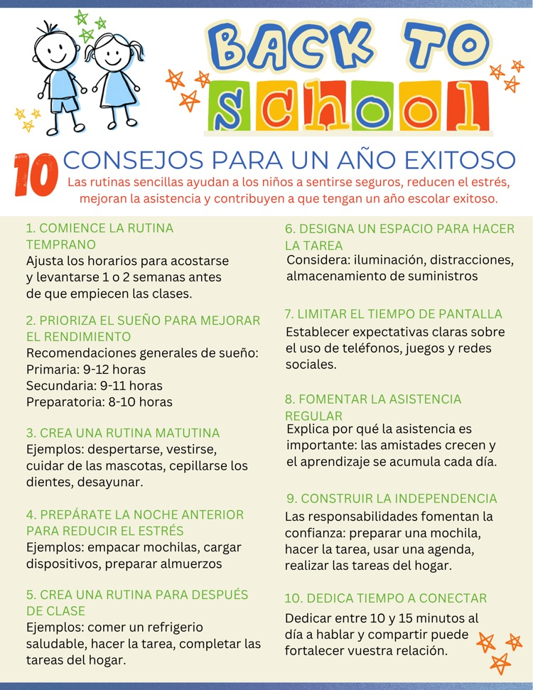 tips for a successful school year in Spanish