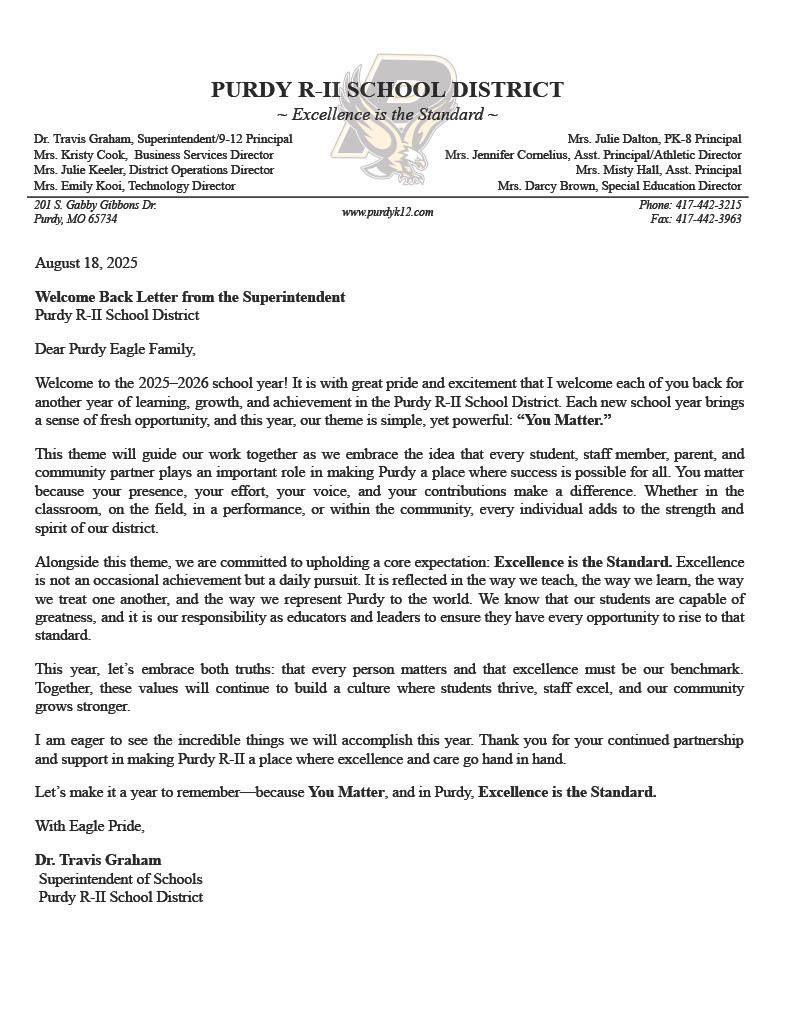 Letter from Dr. Graham