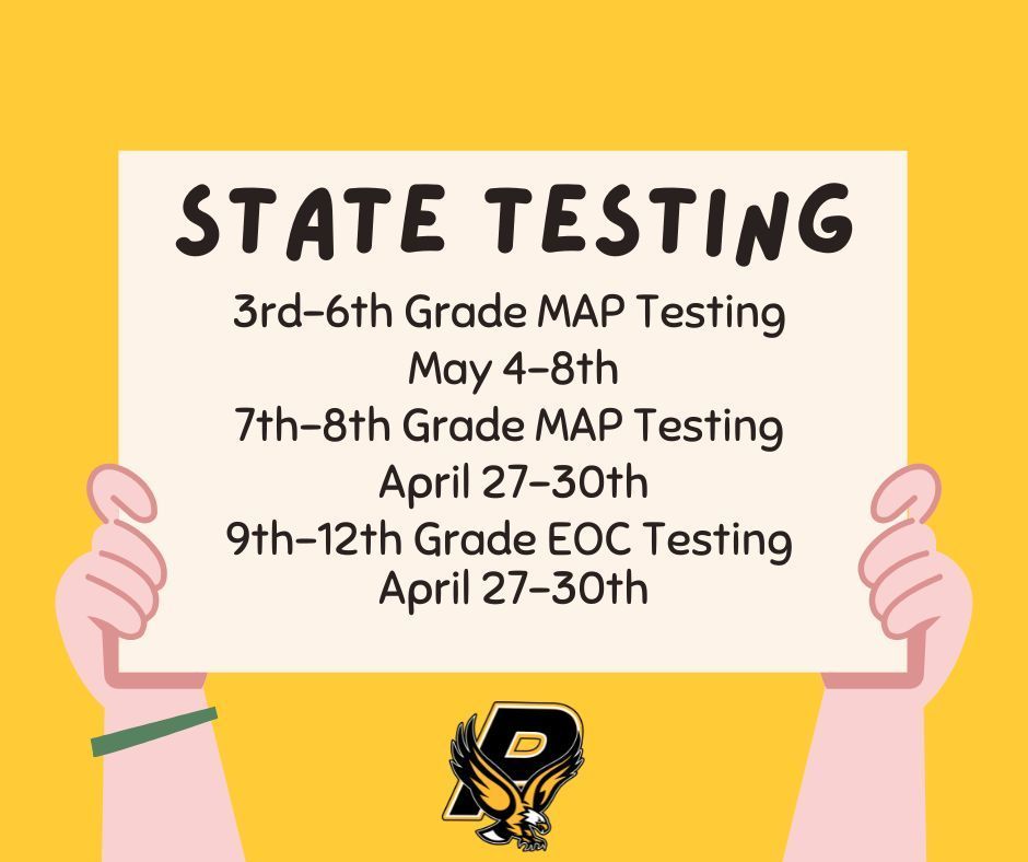 State Testing Schedule 2026