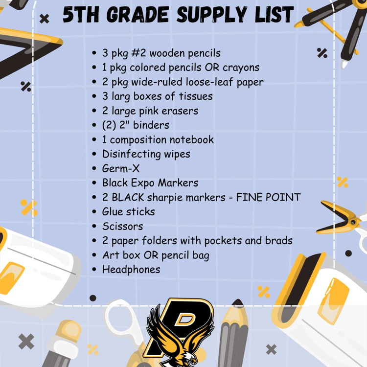 5th Grade List