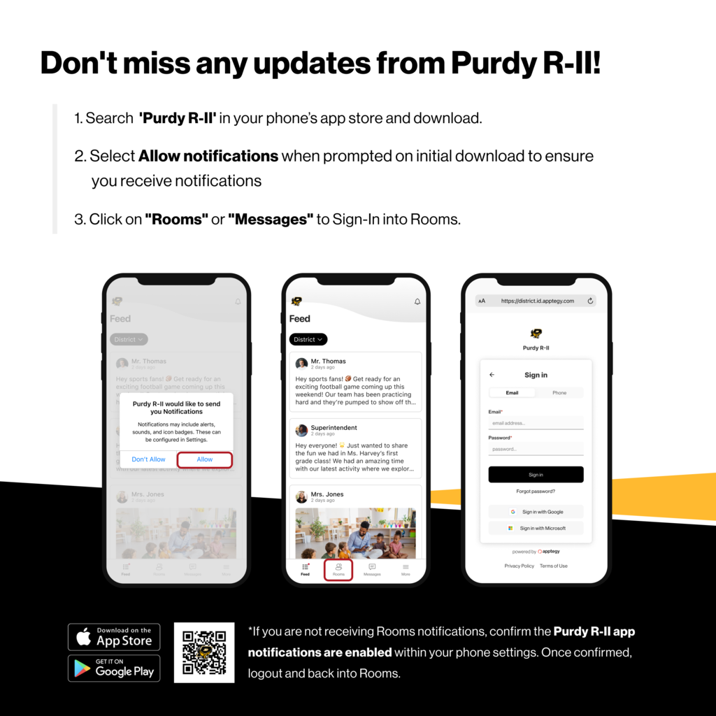 App notification for Rooms