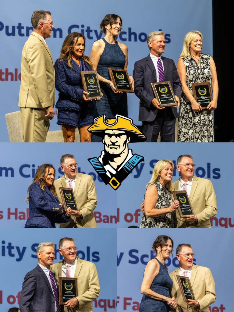 Putnam City West Athletic Hall of Fame honorees posing with their plaques.