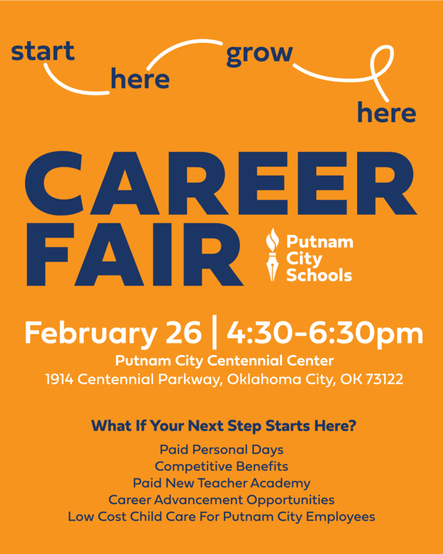 Putnam City Career Fair, Feb. 26, 26, 4:30-6:30pm, PC Centennial Center
