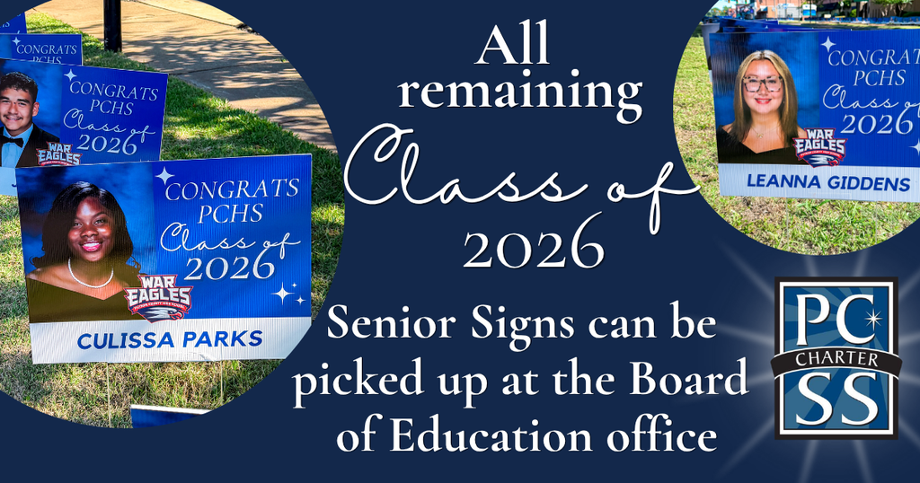 Advertisement for Class of 2026 signs. A sign for Culissa Parks and another for Leanna Giddens.