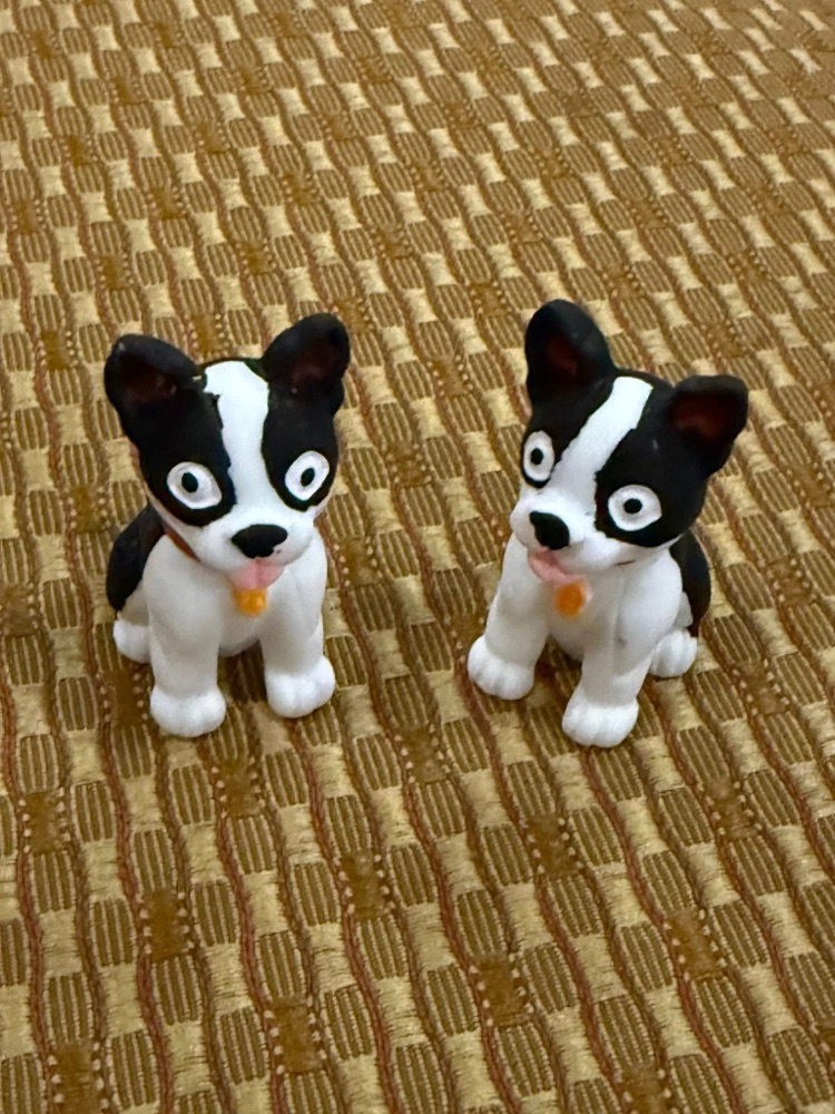 Black and White stuffed toy dogs