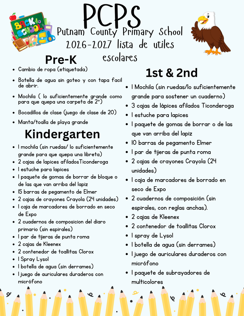 School Supply List Spanish