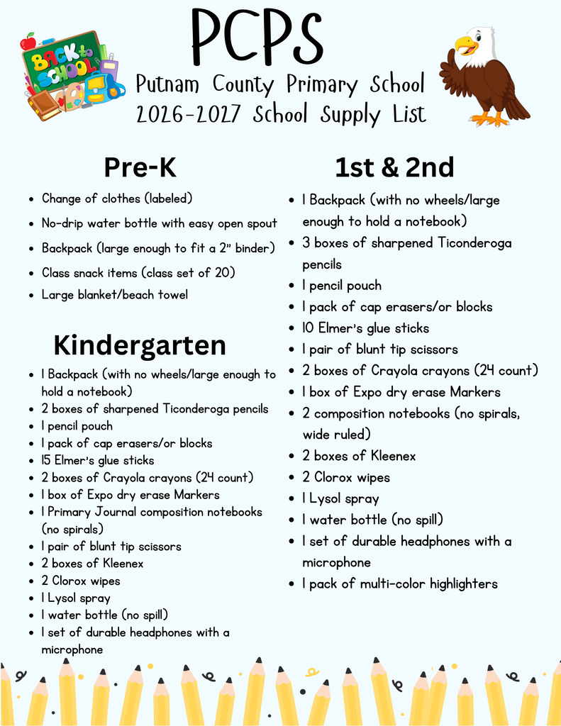 School Supply List English