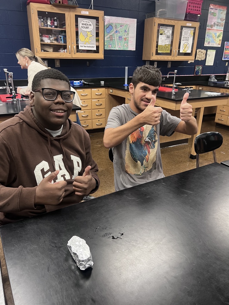 Students excited in science classroom