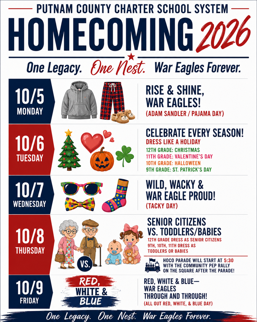 Homecoming 2026 Spirit Days Updated