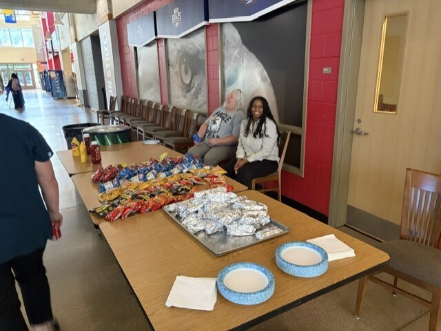 counselors at meal table