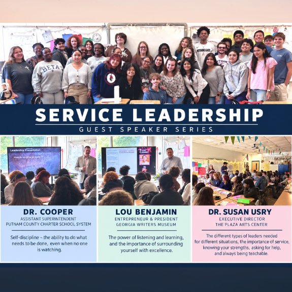 Service Leadership students with Dr. Cooper, Lou Benjamin, and Dr. Susan Usry