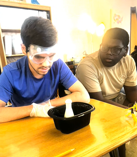 Students from Katherine Smith's Class and science experiment