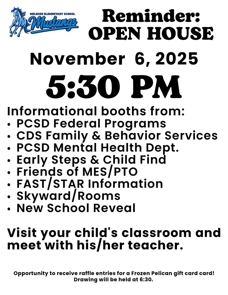Flyer advertising Open House on Nov. 6, 2025 at 5:30pm. There is a list of different people who will be here.