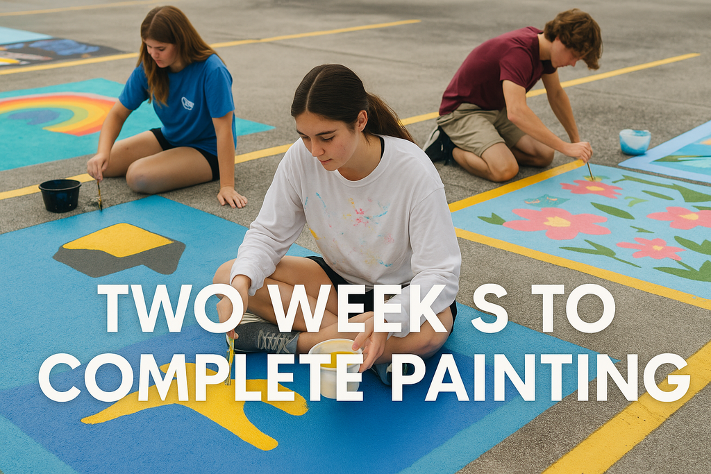 two weeks to paint your parking spaces