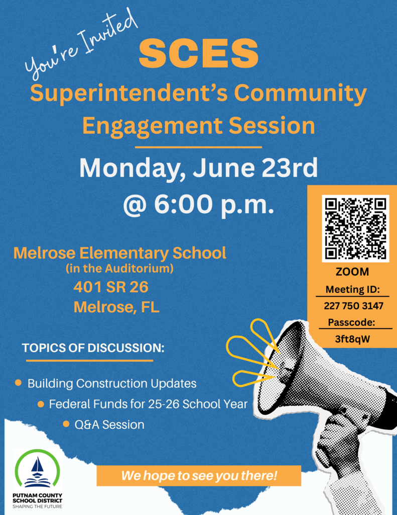 Flyer sharing the date of the Superintendent's Community Session on June 23, 2025.