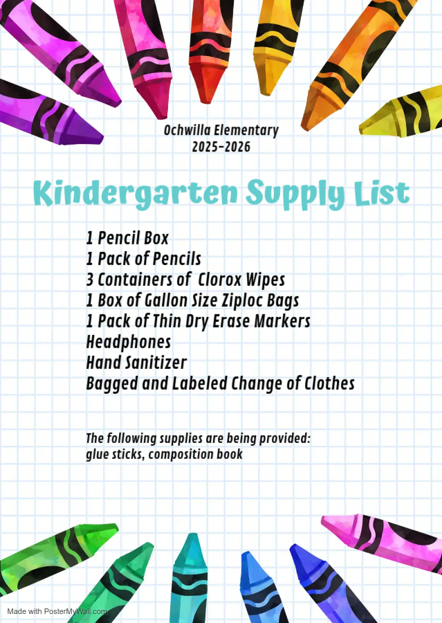 KDG Supply List 